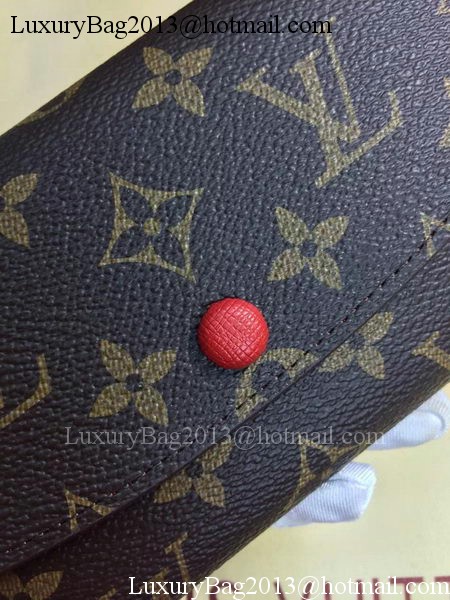 Louis Vuitton Monogram Canvas Emilie Wallet Rouge M60136 Red