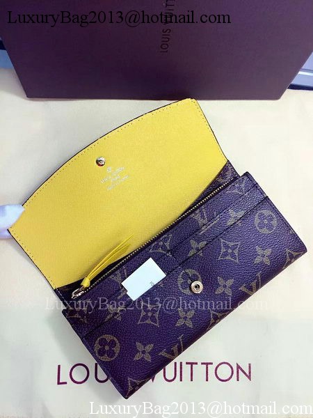 Louis Vuitton Monogram Canvas Emilie Wallet Rouge M60136 Yellow