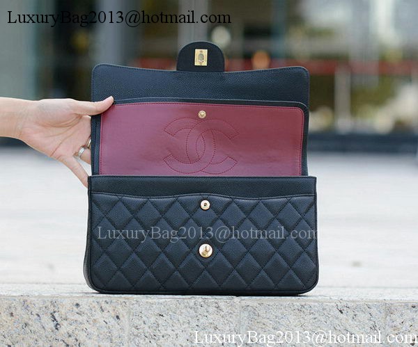 Chanel Classic Flap Bag Black Cannage Pattern A1113 Gold