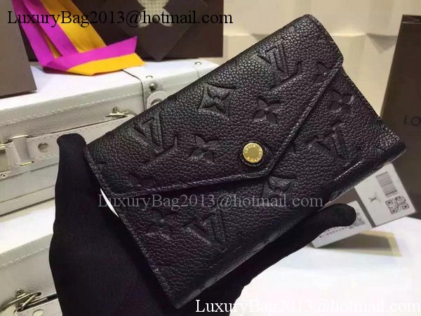 Louis Vuitton Monogram Empreinte SARAH WALLET M61184 Black