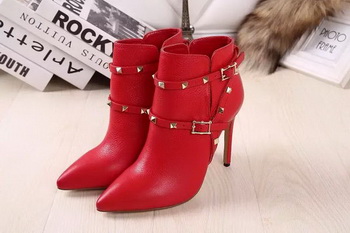 Valentino Ankle Boot Leather VT642 Red