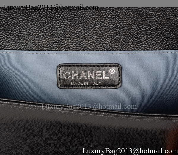 Boy Chanel Flap Shoulder Bag Black Original Cannage Pattern A67086 Silver