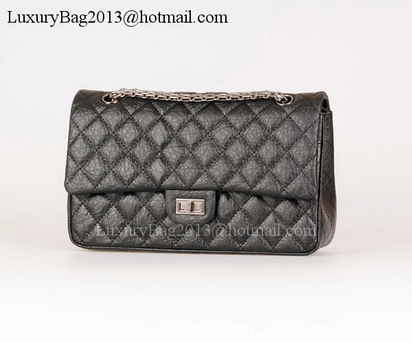 Chanel Classic Flap Bag Black Calfskin Leather A30226 Silver