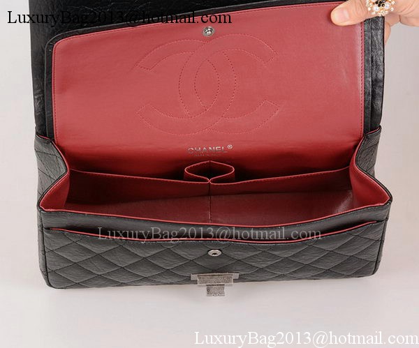 Chanel Jumbo Classic Flap Bag Black Calfskin Leather A28668 Silver