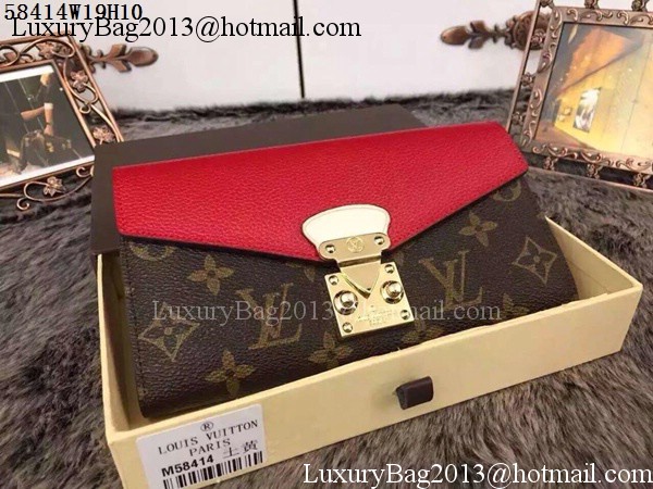 Louis Vuitton Monogram Canvas PALLAS WALLET M58414 Red