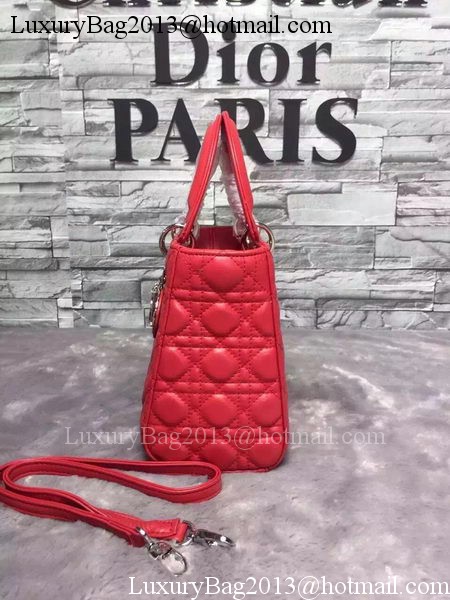 Dior Small Lady Dior Bag Sheepskin Leather CD6322 Red