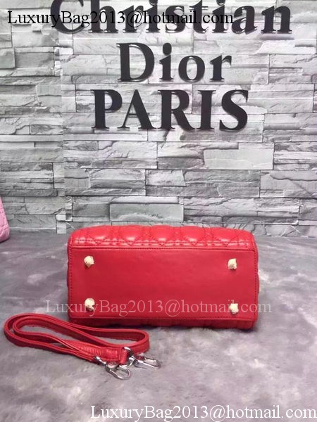 Dior Small Lady Dior Bag Sheepskin Leather CD6322 Red