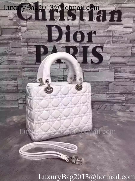 Dior Small Lady Dior Bag Sheepskin Leather CD6322 White