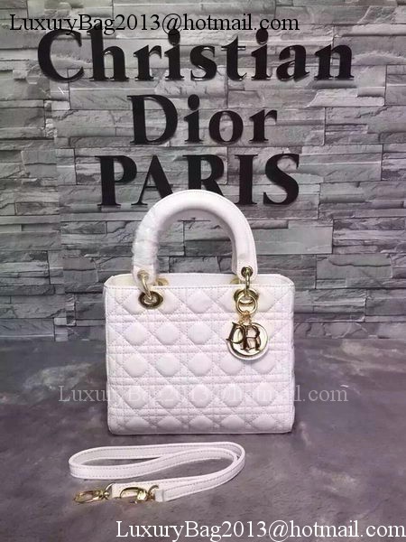 Dior Small Lady Dior Bag Sheepskin Leather CD6322 White