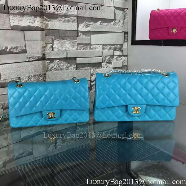 Chanel 2.55 Series Flap Bag Lambskin Leather A5024 Blue