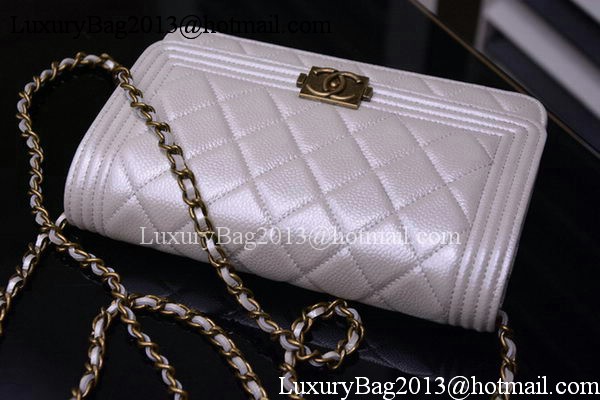 Boy Chanel mini Flap Bags Bright Cannage Pattern A33815 OffWhite