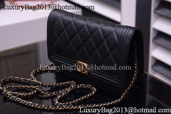 Boy Chanel mini Flap Bags Cannage Pattern A33815 Black