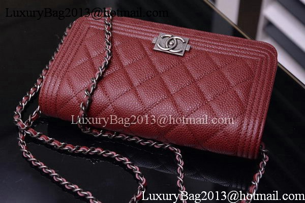 Boy Chanel mini Flap Bags Cannage Pattern A33815 Burgundy