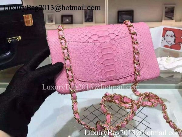 Chanel mini Classic Flap Bag Original Snake Leather A1116 Pink