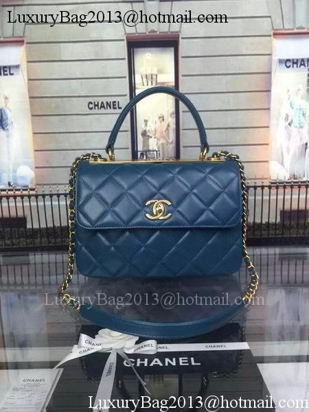 Chanel Classic Top Flap Bag Original Sheepskin Leather A92236 Blue