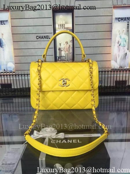 Chanel Classic Top Flap Bag Original Sheepskin Leather A92236 Yellow