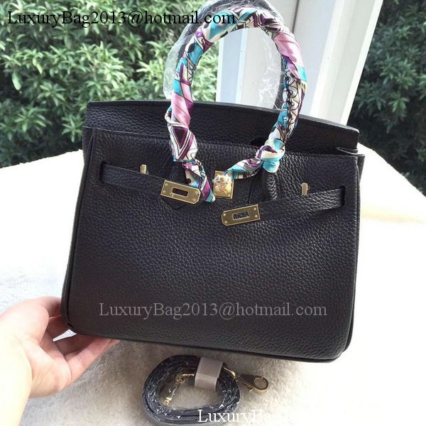 Hermes Birkin 25CM Tote Bag Litchi Leather H25T Black