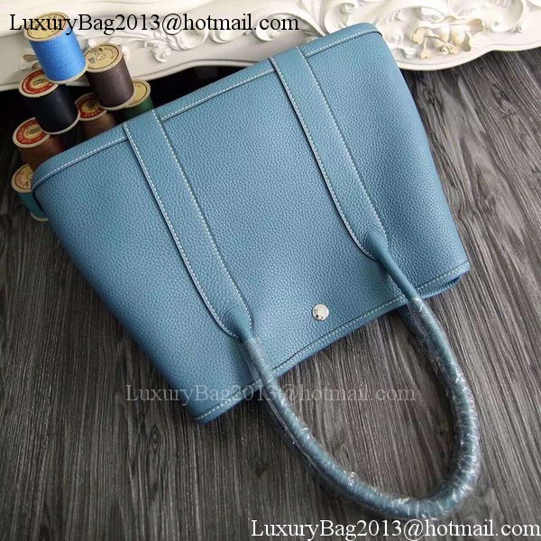 Hermes Garden Party 36cm 30cm Tote Bag Original Leather Light Blue