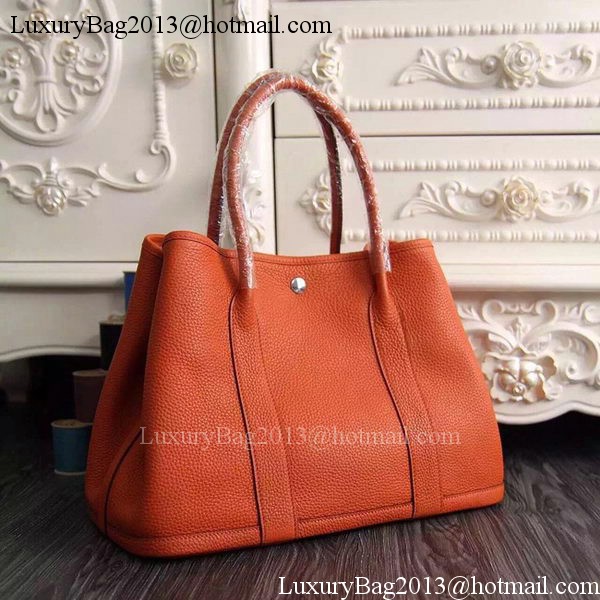 Hermes Garden Party 36cm 30cm Tote Bag Original Leather Orange