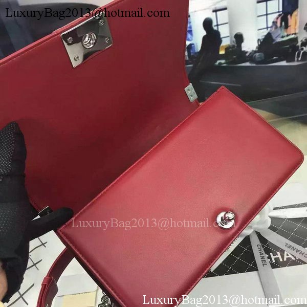 Boy Chanel Flap Bag Original Chevron Nubuck Leather A5708 Burgundy