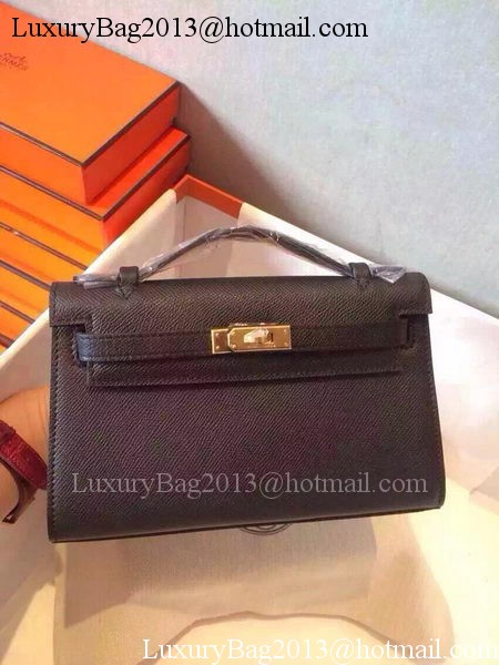 Hermes MINI Kelly 22cm Tote Bag Calfskin Leather K22 Black