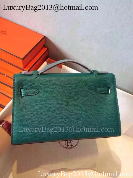 Hermes MINI Kelly 22cm Tote Bag Calfskin Leather K22 Dark Green