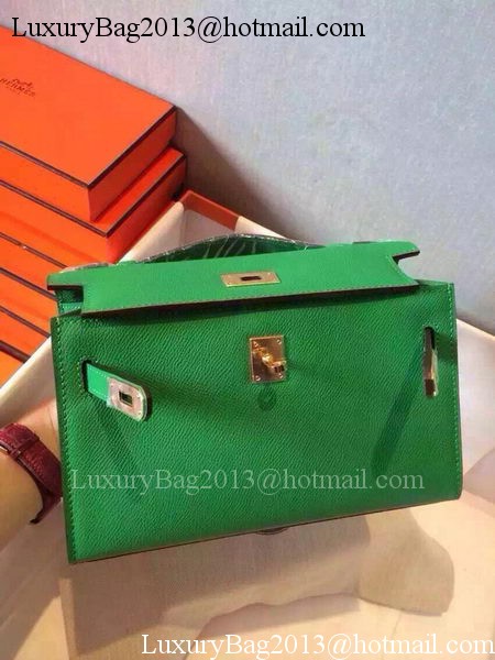 Hermes MINI Kelly 22cm Tote Bag Calfskin Leather K22 Green