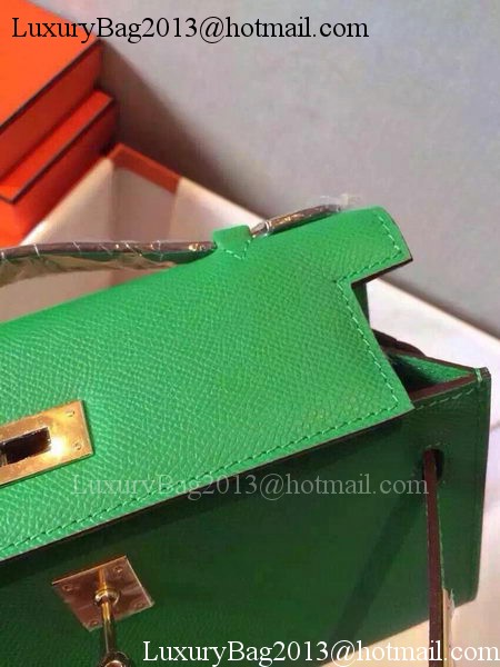 Hermes MINI Kelly 22cm Tote Bag Calfskin Leather K22 Green