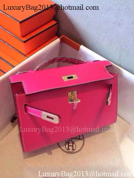 Hermes MINI Kelly 22cm Tote Bag Calfskin Leather K22 Rose