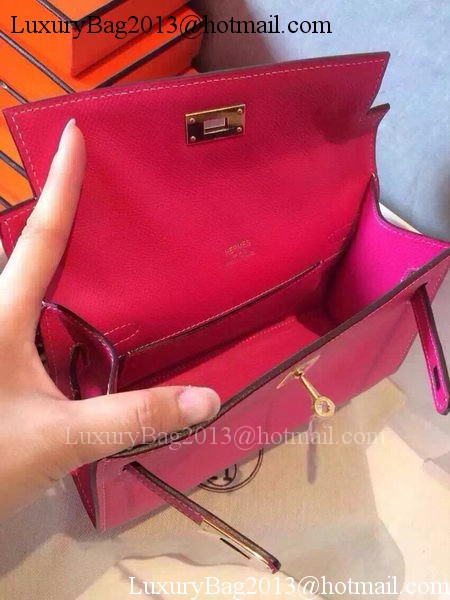 Hermes MINI Kelly 22cm Tote Bag Calfskin Leather K22 Rose