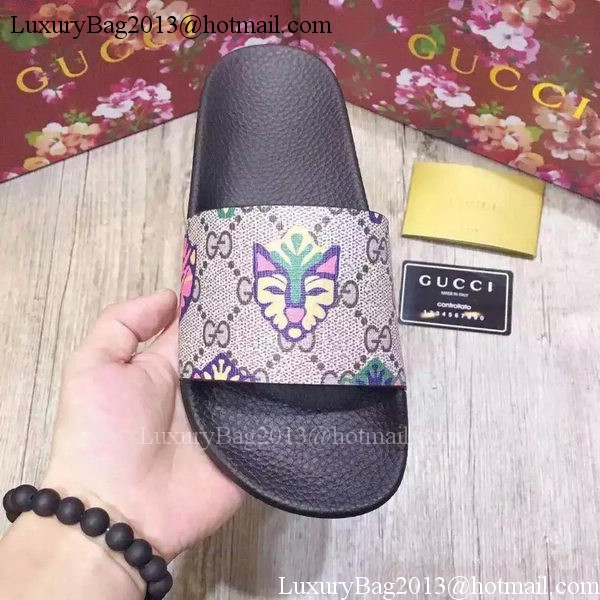 Gucci Slippers Leather GG763 Tiger