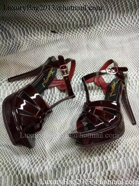 Yves Saint Laurent 20mm Platform 130mm Sandal YSL302 Burgundy