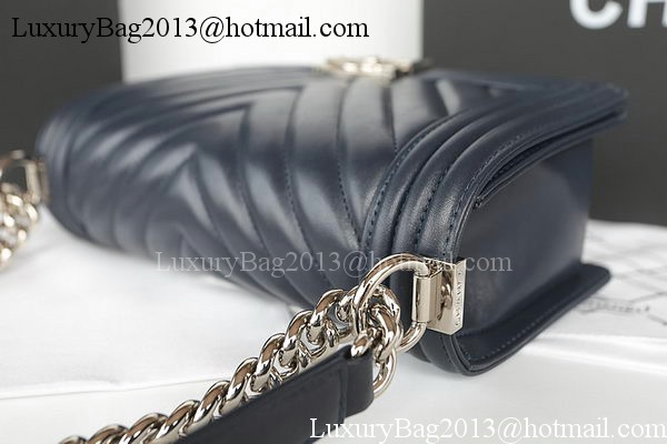 Boy Chanel Flap Bag Original Chevron Sheepskin A67025 Royal