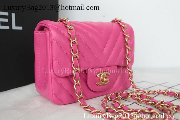 Chanel Classic MINI Flap Bag Sheepskin Leather A1115 Rose