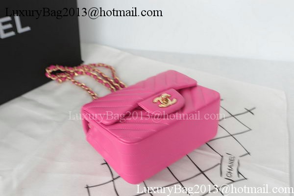 Chanel Classic MINI Flap Bag Sheepskin Leather A1115 Rose