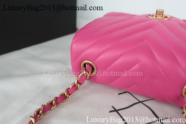 Chanel Classic MINI Flap Bag Sheepskin Leather A1115 Rose