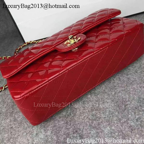 Chanel 2.55 Series Double Flap Bag Red Original Patent Leather CF7024 Gold