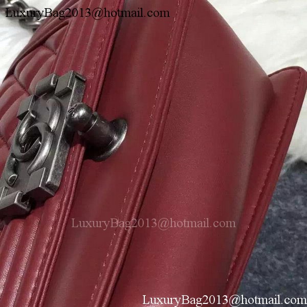 Chanel Boy Flap Shoulder Bag Burgundy Original Sheepskin Leather A67085 Silver