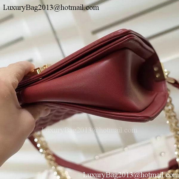 Chanel Boy Flap Shoulder Bag Burgundy Original Sheepskin Leather A67086 Gold