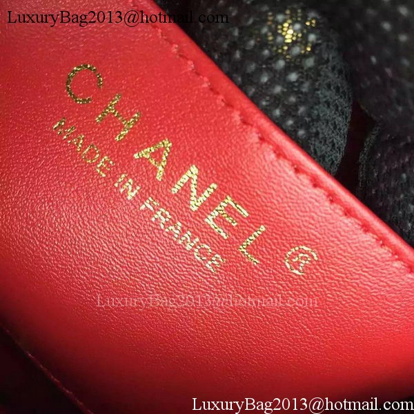 Chanel Classic mini Flap Bag Red Original Patent Leather CF7171 Gold