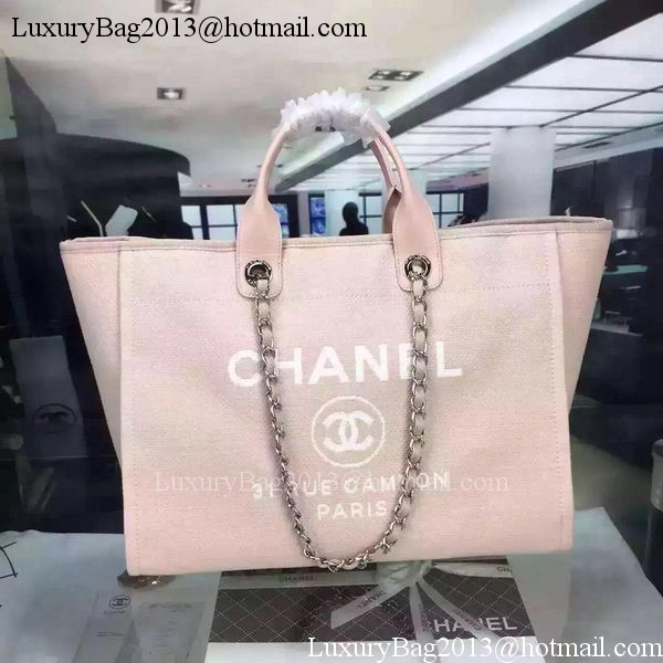 Chanel Large Canvas Tote Shopping Bag A1679 Pink