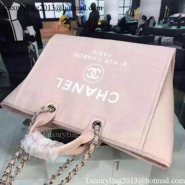 Chanel Large Canvas Tote Shopping Bag A1679 Pink
