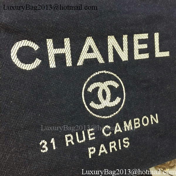 Chanel Large Canvas Tote Shopping Bag A1679 Royal