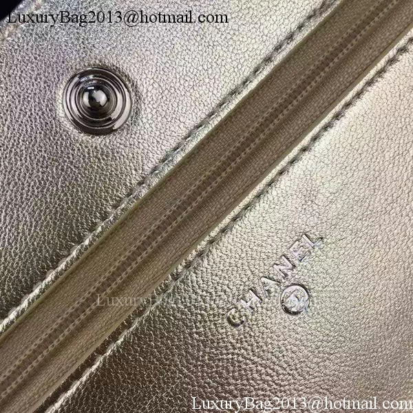 Chanel mini Flap Bag Gold Cannage Pattern A8373 Silver