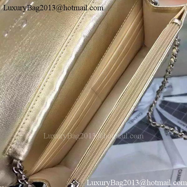 Chanel mini Flap Bag Gold Cannage Pattern A8373 Silver