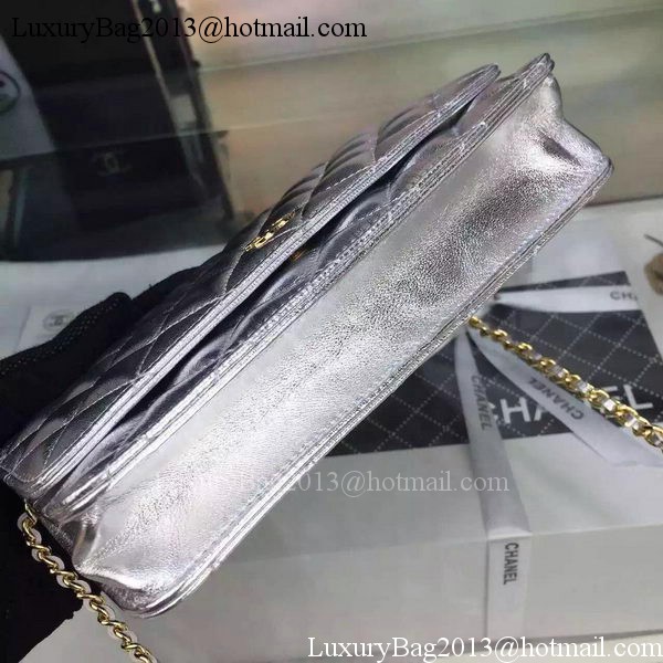 Chanel mini Flap Bag Silver Cannage Pattern A8373 Gold