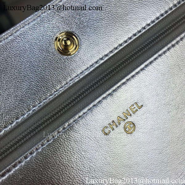 Chanel mini Flap Bag Silver Cannage Pattern A8373 Gold