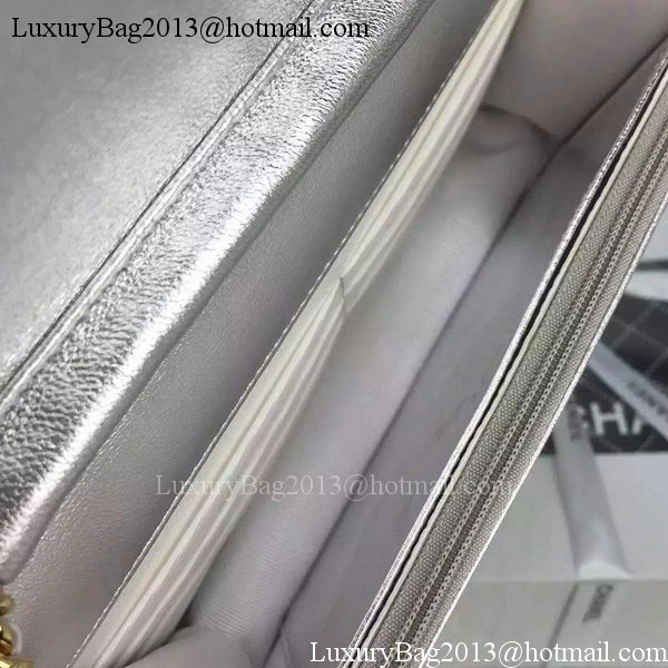 Chanel mini Flap Bag Silver Cannage Pattern A8373 Gold