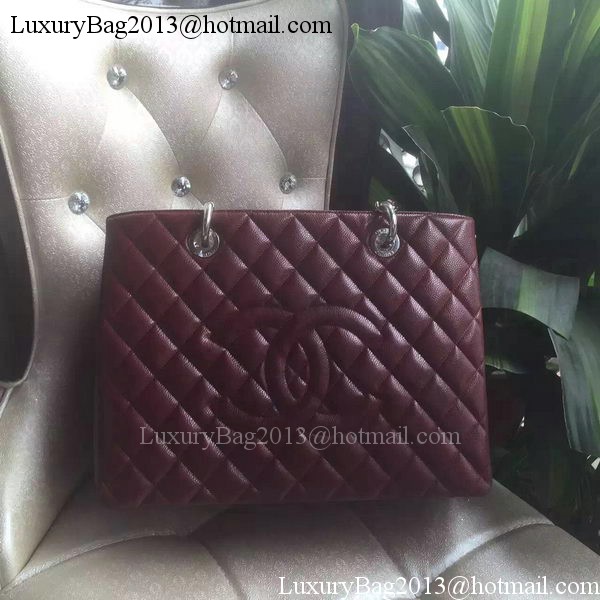 Chanel Shopper Bag Original Calfskin Leather A95021 Burgundy