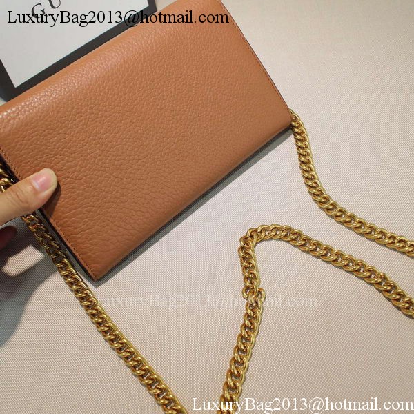 Gucci GG Marmont Leather mini Chain Bag 401232 Wheat